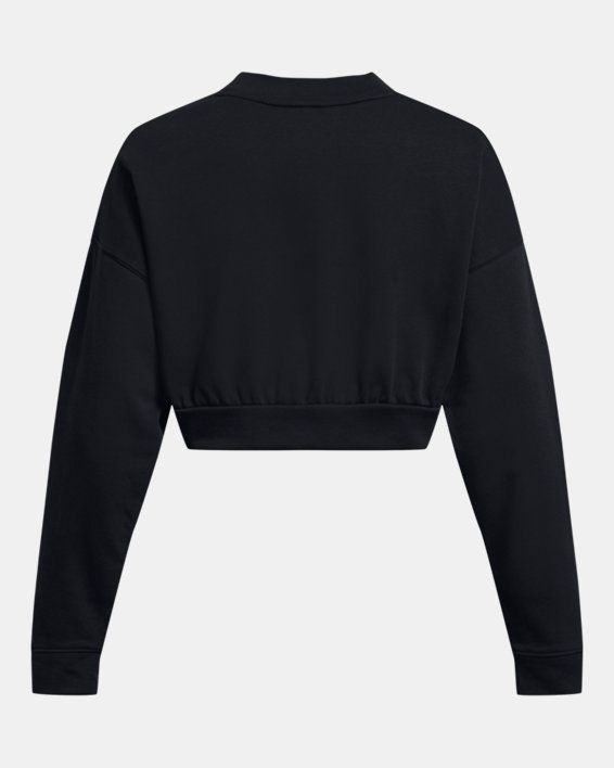 Women's UA Rival Terry Oversized Crop Crew in Black image number 3